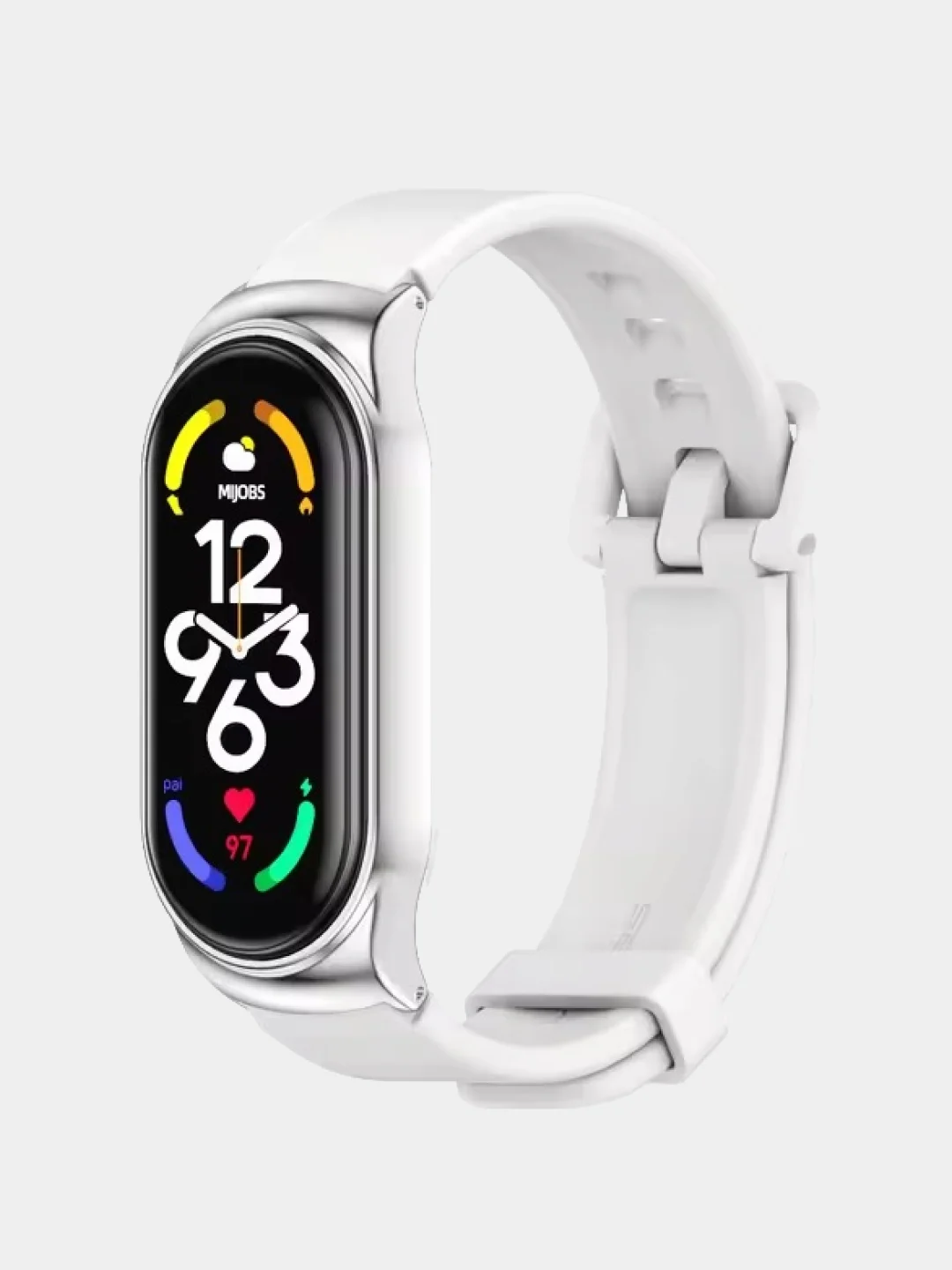 Белый ремешок для Xiaomi mi band 3, 4, 5, 6, фирменный силиконовый, с металлической капсулой