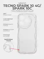 Чехол для Tecno Spark 10 4G / Spark 10C (Техно Спарк 10/10С) прозрачный противоударный