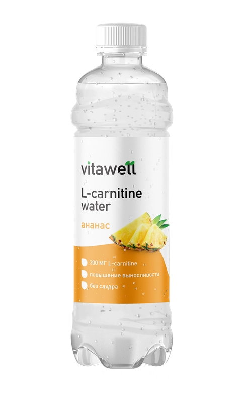 Напиток безалкогольный слабогазированный Fitness Food Factory "Vitawell", ананас, 500мл