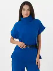 Синий женский трикотажный костюм
