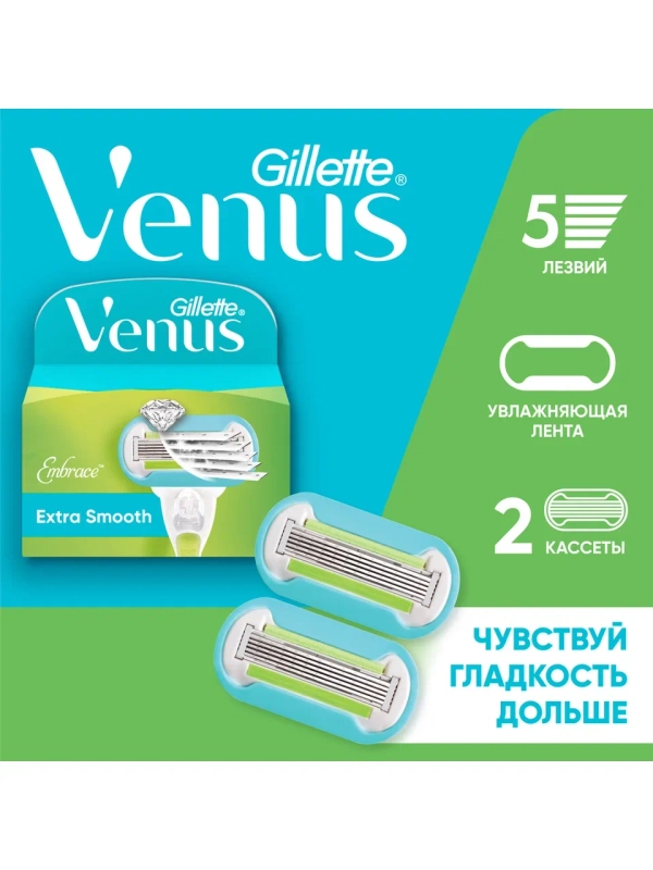 Сменные кассеты Venus Extra Smooth, 2 штуки