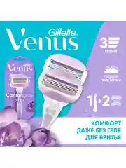 Женская бритва Gillette Venus Breeze, сменные кассеты cо полосками с гелем, 2шт
