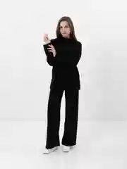 Черный женские повседневные костюмы лапша, спортивный костюм