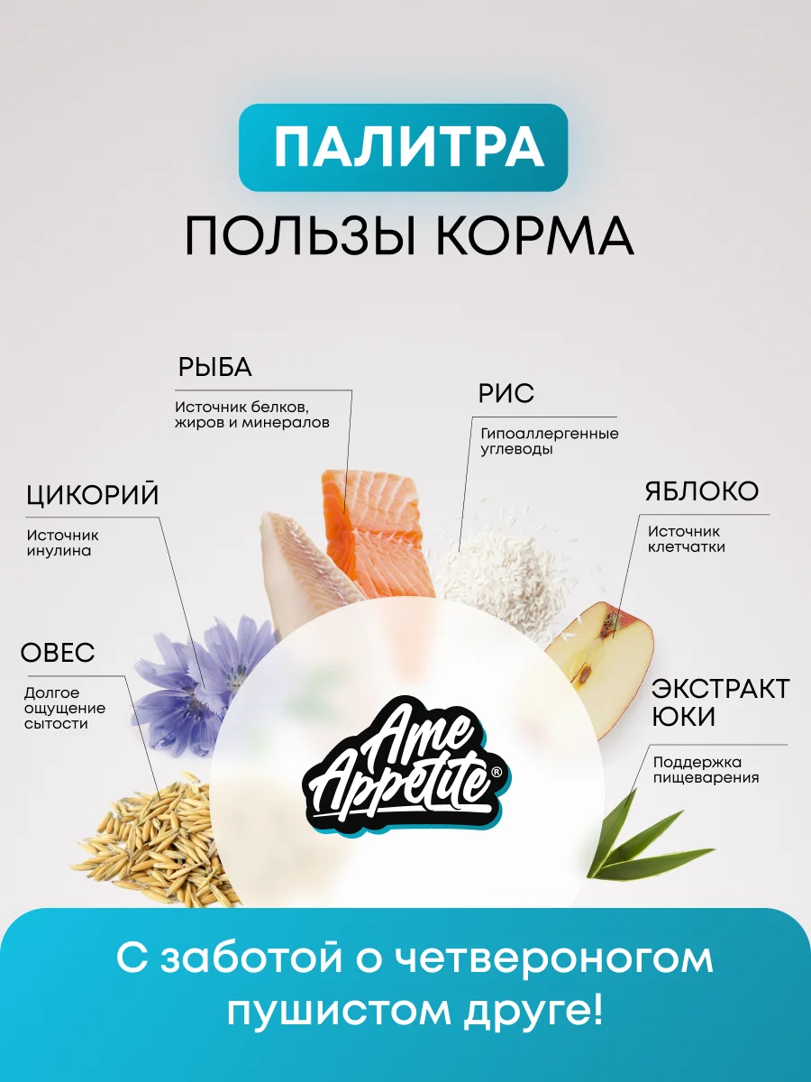 AmeAppetite сухой полнорационный корм с рыбой для взрослых кошек от 1 года
