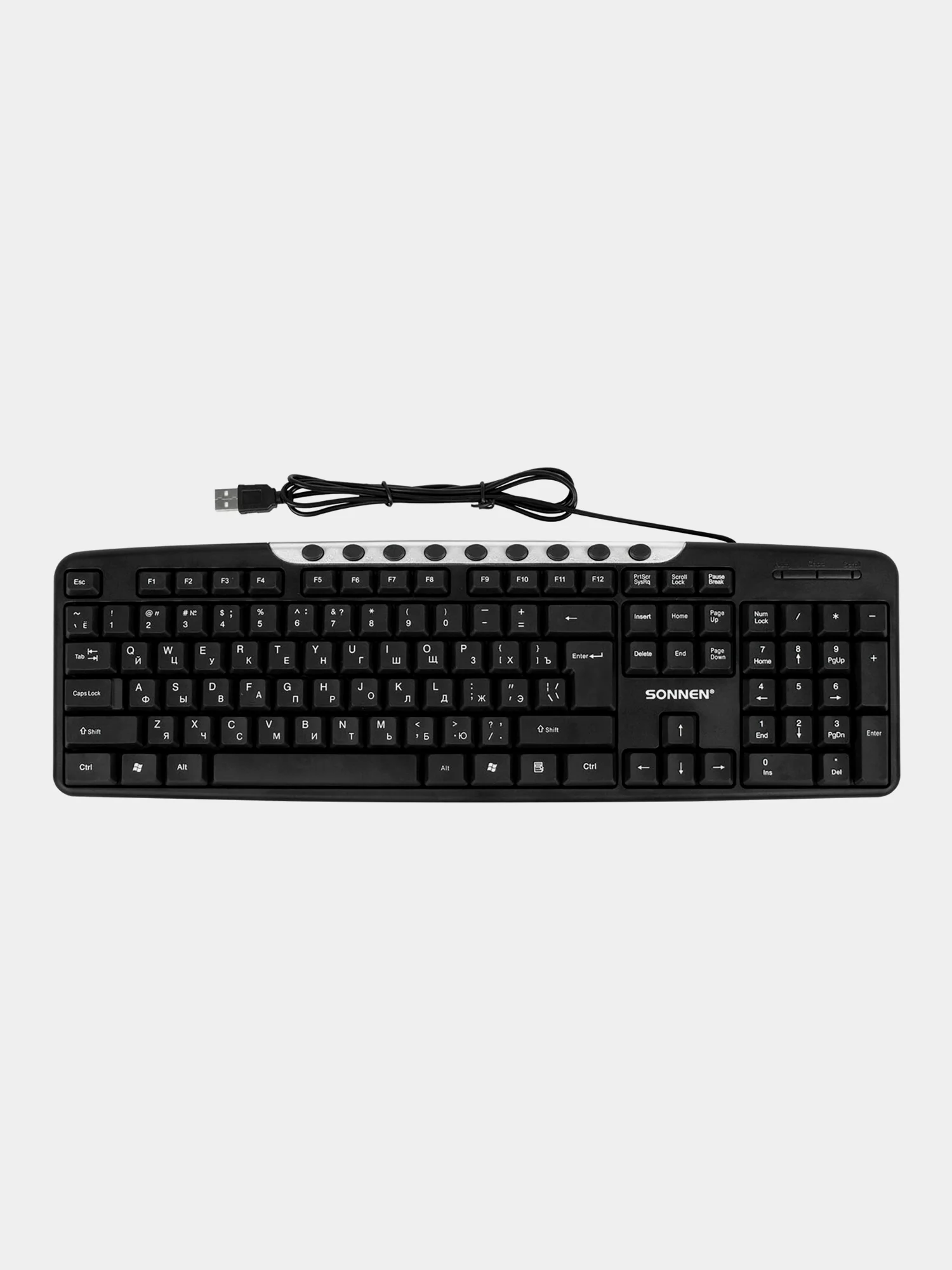 Клавиатура и мышка для компьютера Sonnen, 513854, мембранная проводная, USB, набор для ПК