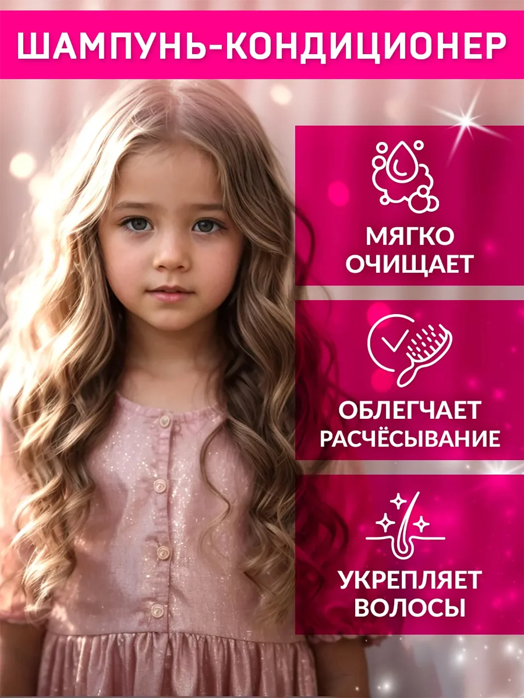 Шампунь-кондиционер для девочек "Легкое расчесывание" Little Lady, 250 мл