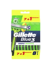 Gillette Одноразовые Мужские Бритвы Blue 3 Simple Sensitive, 8 шт