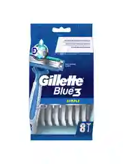 Одноразовые станки Gillette Blue Simple 3, 8 шт