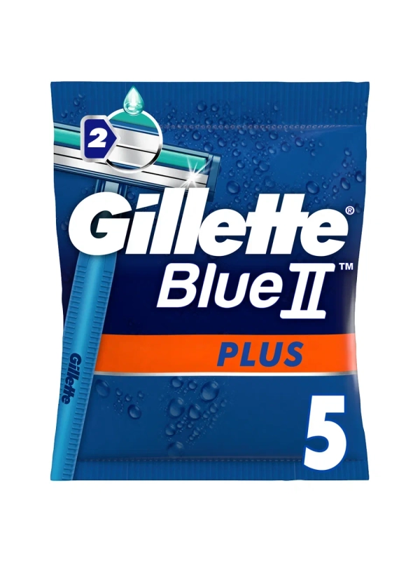Одноразовые станки Gillette Blue II Plus, 5 шт