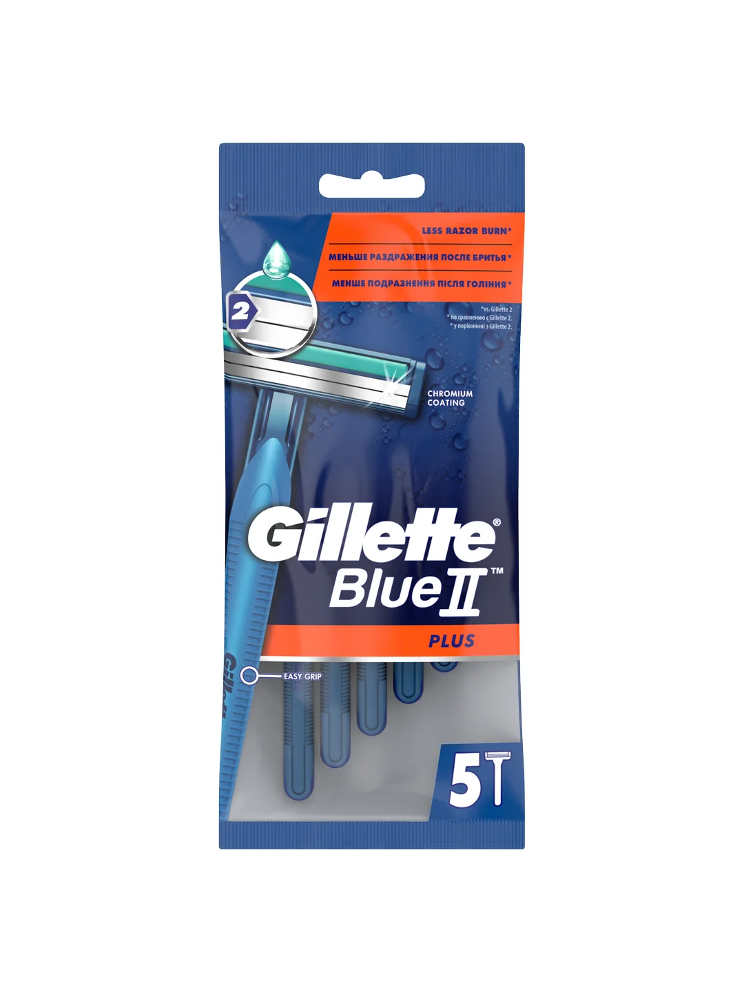 Одноразовые станки Gillette Blue II Plus, 5 шт