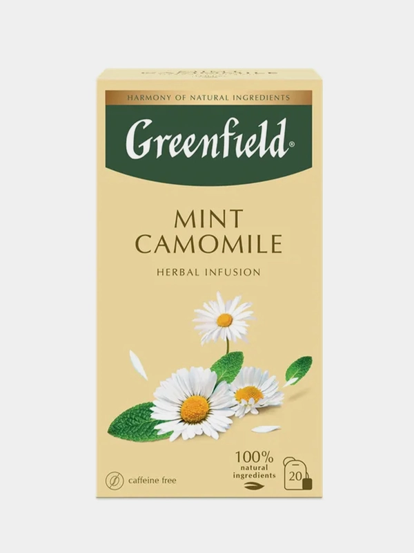 Чай Greenfield Mint Camomile, в пакетиках, зелёный, 20 пакетиков