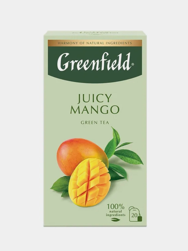 Чай Greenfield Juicy Mango, в пакетиках, зелёный, 20 пакетиков
