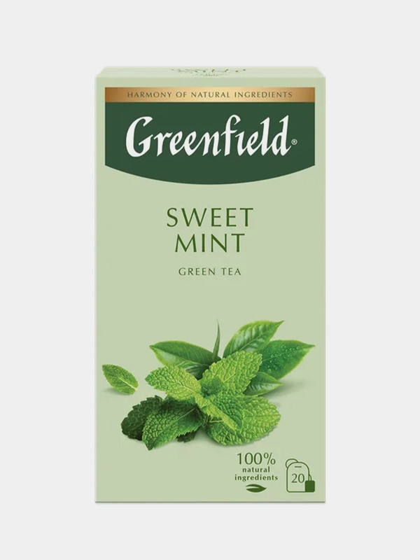 Чай Greenfield Sweet Mint, в пакетиках, зелёный, 20 пакетиков