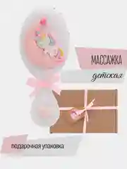Белый массажка/расческа для волос в подарочной упаковке, Куроми