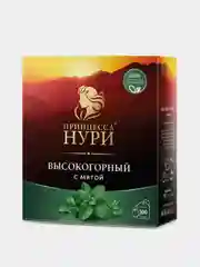 Чай черный Принцесса Нури Высокогорный, в пакетиках, с мятой, 100 пакетиков по 1,8 г