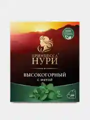 Чай черный Принцесса Нури Высокогорный, в пакетиках, с мятой, 100 пакетиков по 1,8 г