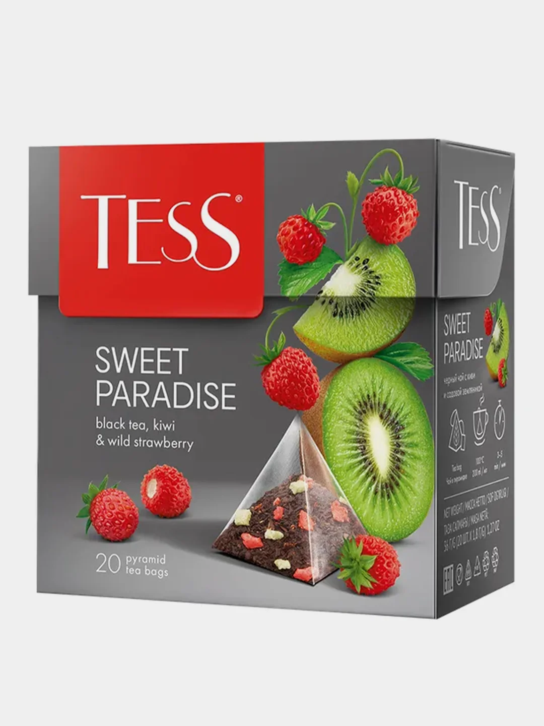 Чай Tess Sweet Paradise, в пирамидках, черный, 20 пакетиков по 1,8 г