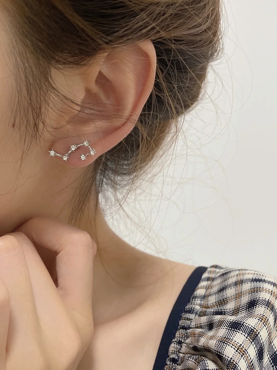 Серебряный серьги женские ассиметричные