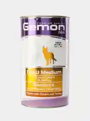 Gemon Dog Medium консервы с кусочками курицы и индейки для собак средних пород 1250г