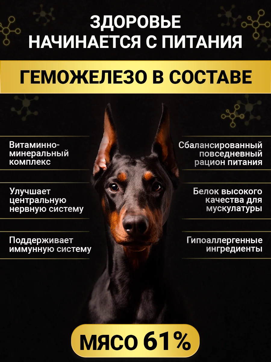 Сухой корм для собак с говядиной, 10 кг
