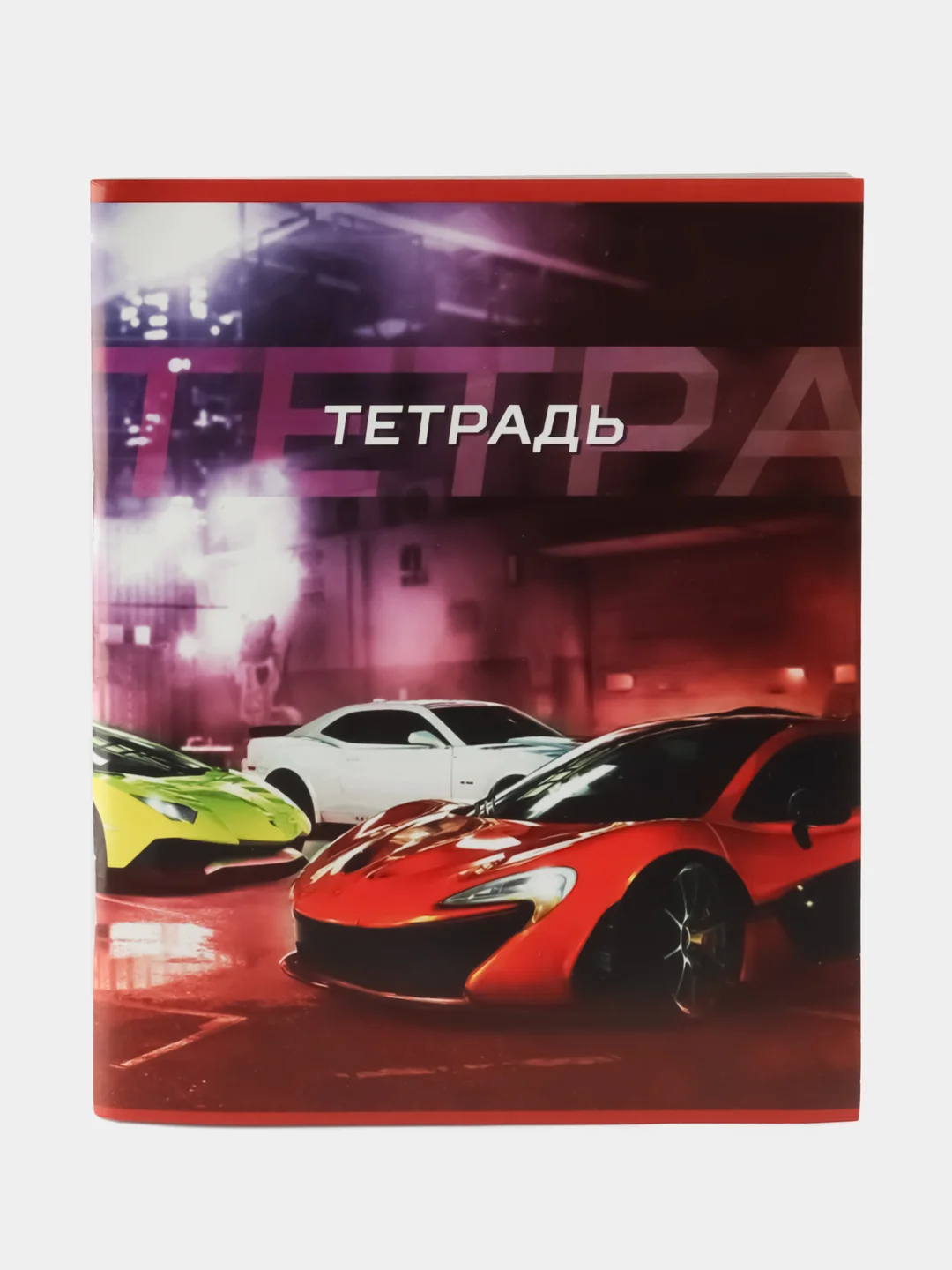 Красный тетрадь 48 листов в клетку ,обложка мелованная бумага, белизна 75%
