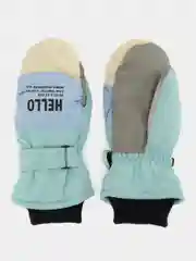 Бирюзовый варежки с мехом HELLO, для активного отдыха,  зимних видов спорта