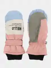 Розовый варежки с мехом HELLO, для активного отдыха,  зимних видов спорта