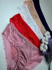 Красный трусы женские кружевные в рубчик набор, 5 шт