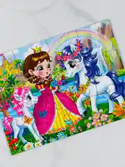 Пазл мозаика для малыша Принцесса единорог единорожка лошадка пони друзья сказочный замок