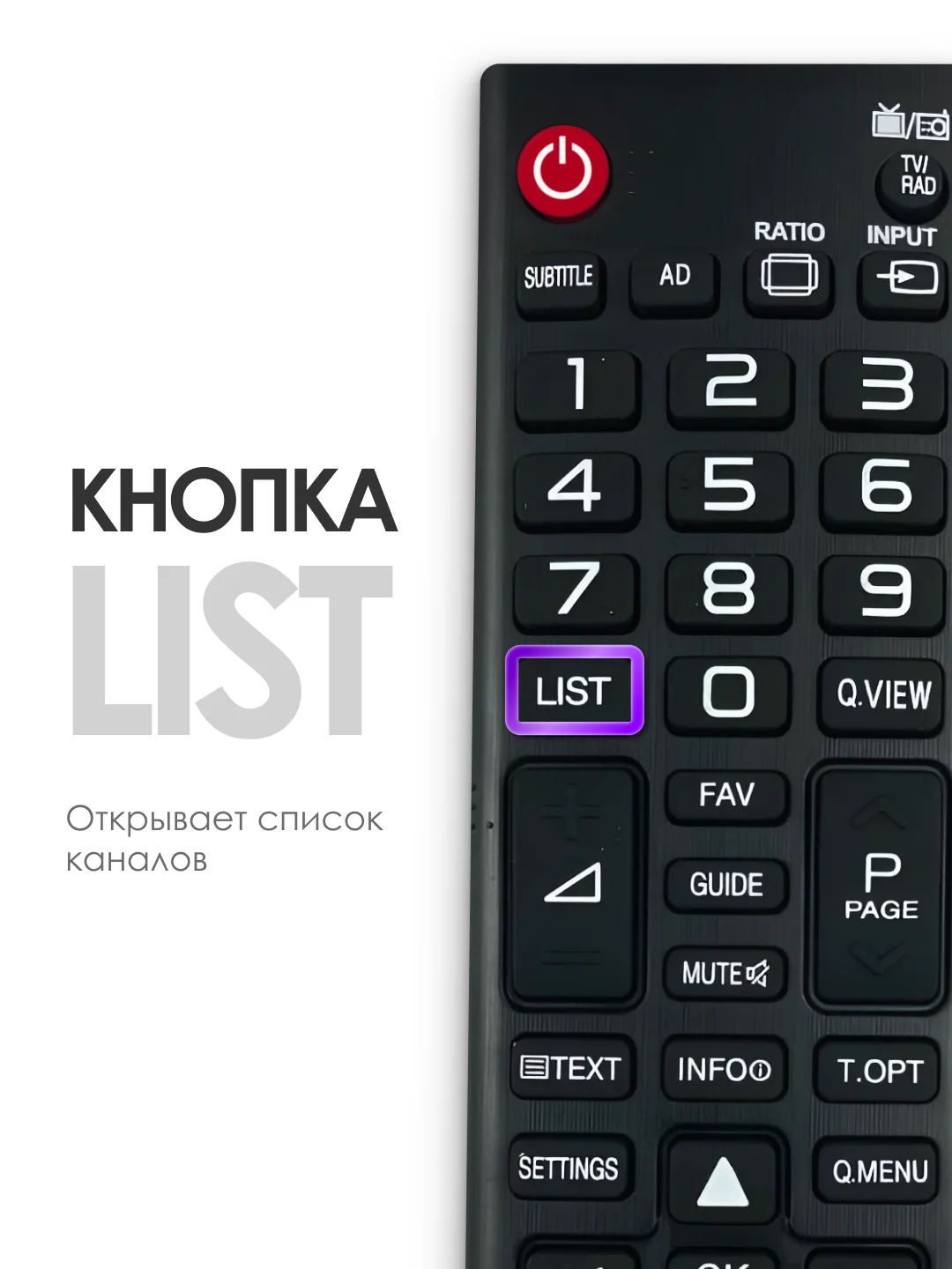 Универсальный пульт ду для телевизора LG. Подходит для всех ЖК (LCD, LED TV)