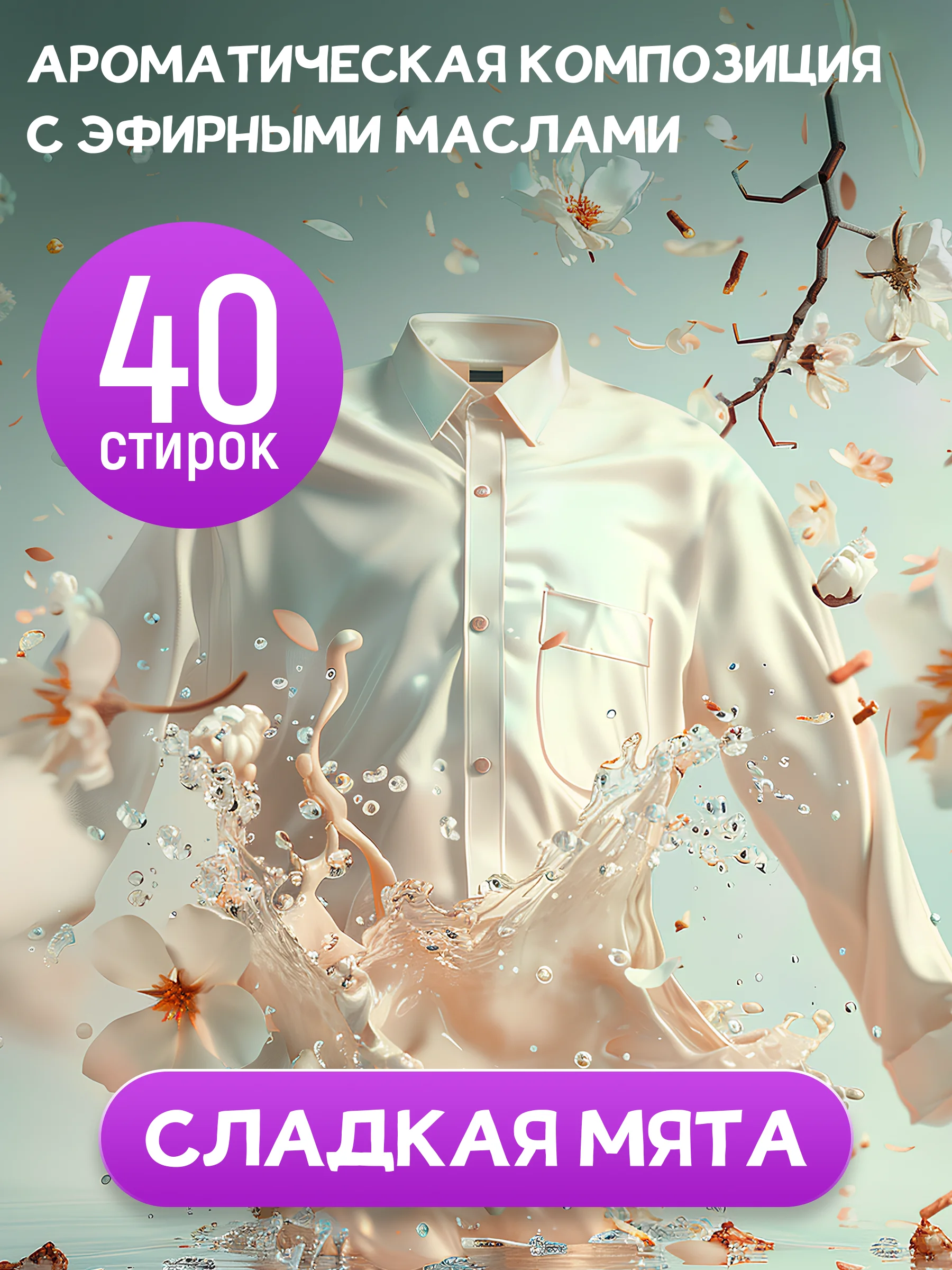 Кондиционер для белья Wellery Ecoexpert с эфирным маслом мяты 1 литр