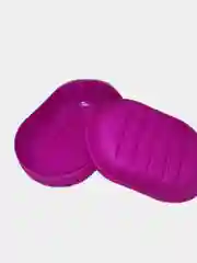Фуксия мыльница дорожная, закрытая, пластиковая, с крышкой