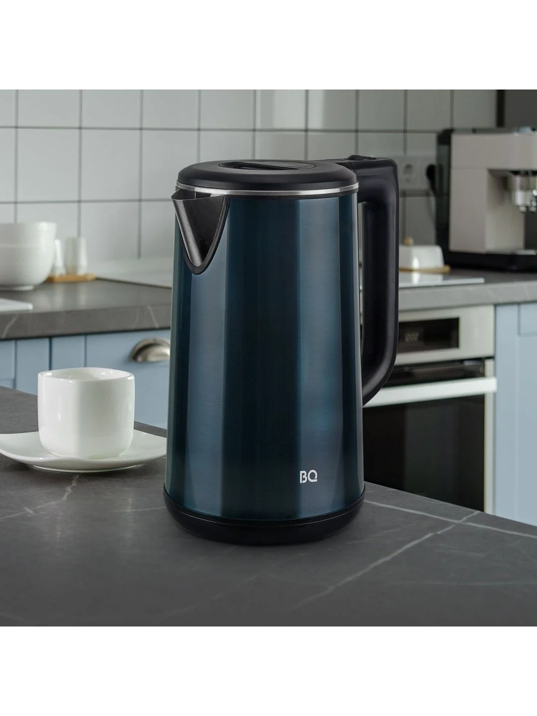 Темно-синий чайник электрический BQ KT2026S Синий / Двухслойный / 1.8 л 2200 Вт