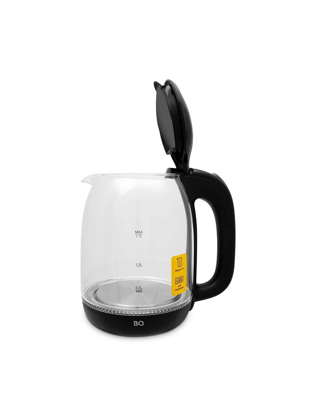 Черный чайник электрический BQ KT1830G Черный / Стеклянный / 1.7 л 2200 Вт
