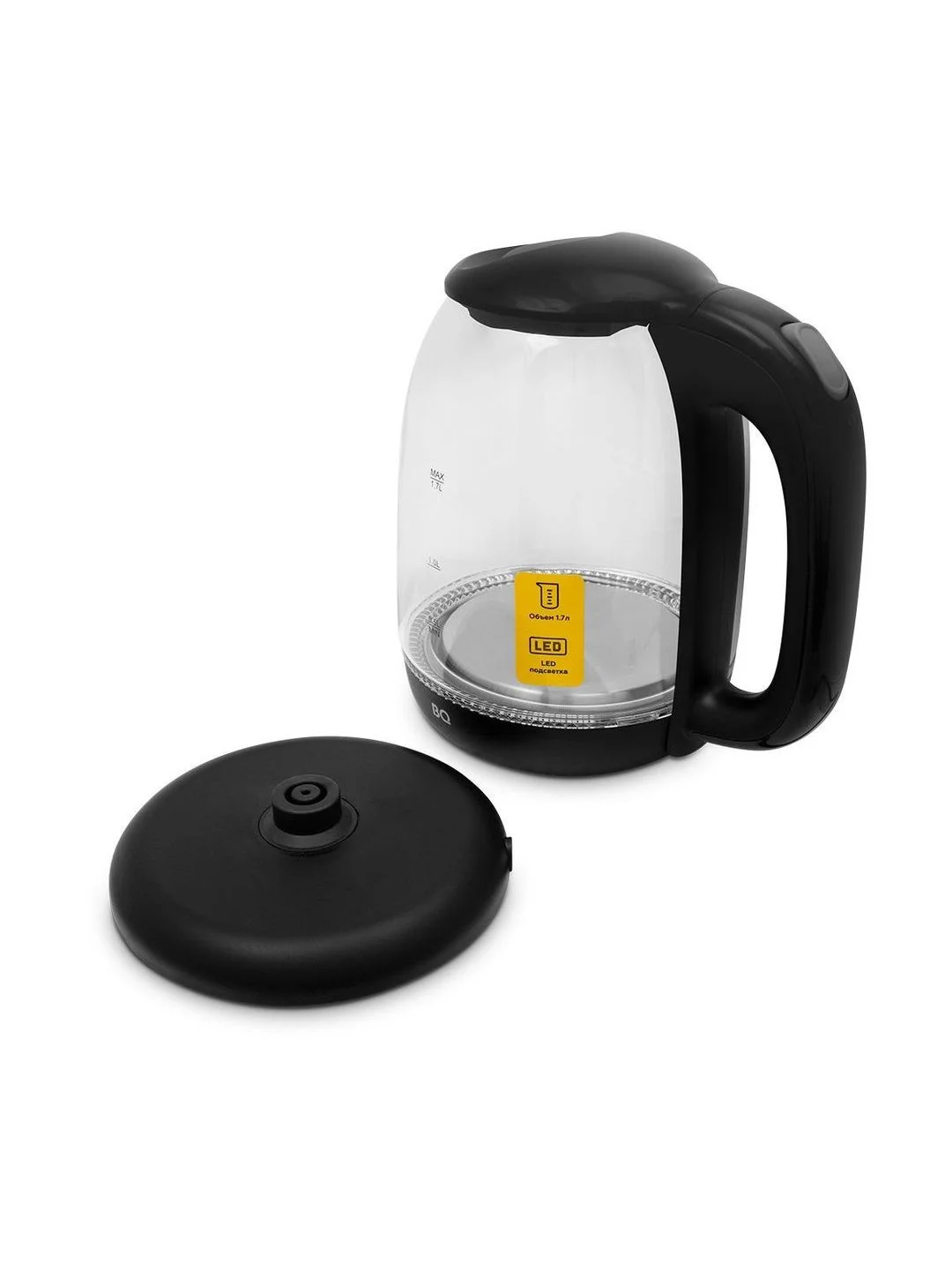 Черный чайник электрический BQ KT1830G Черный / Стеклянный / 1.7 л 2200 Вт