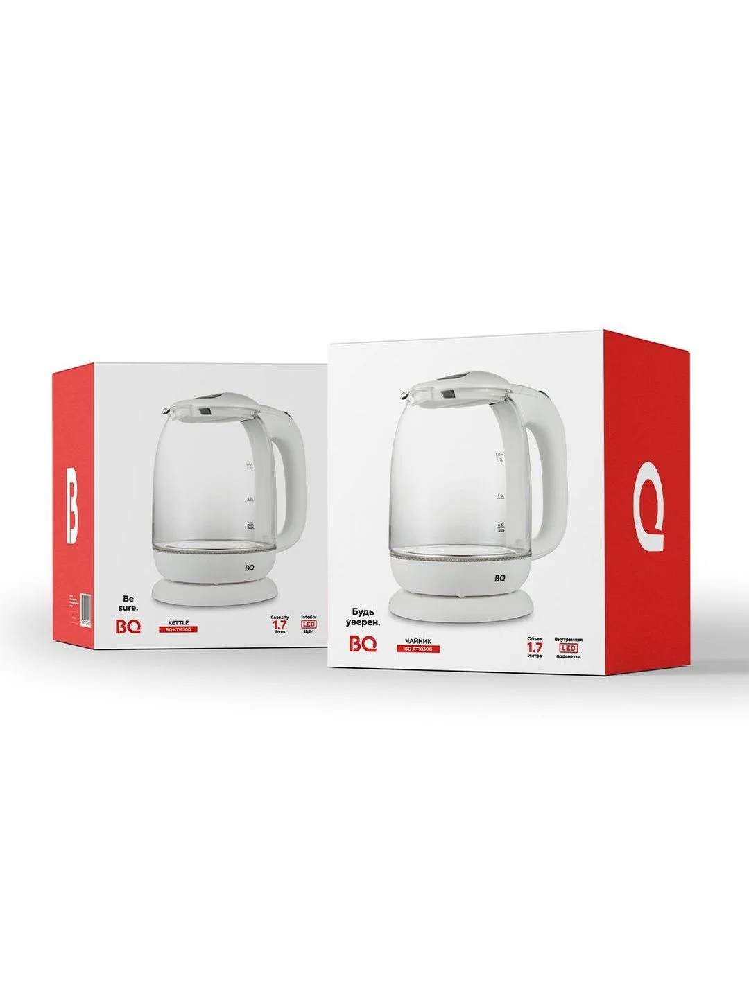 Черный чайник электрический BQ KT1830G Черный / Стеклянный / 1.7 л 2200 Вт