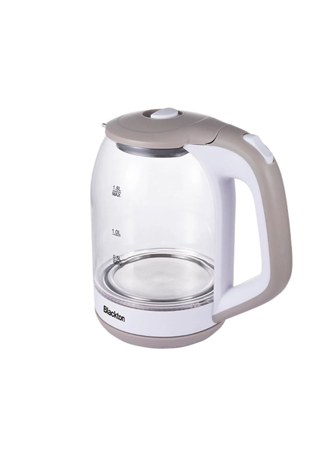 Белый чайник электрический Blackton Bt KT1823G Бело-бежевый / Стеклянный / 1.8 л 1500 Вт