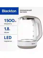 Белый чайник электрический Blackton Bt KT1823G Бело-бежевый / Стеклянный / 1.8 л 1500 Вт