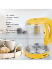 Желтый чайник электрический Blackton Bt KT1800G Желтый / Стеклянный / 1.8 л 1500 Вт