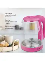 Розовый чайник электрический Blackton Bt KT1800G Розовый / Стеклянный / 1.8 л 1500 Вт
