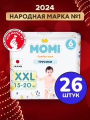 MOMI COMFORT CARE подгузники-трусики XXL (15-20 кг), 26 шт
