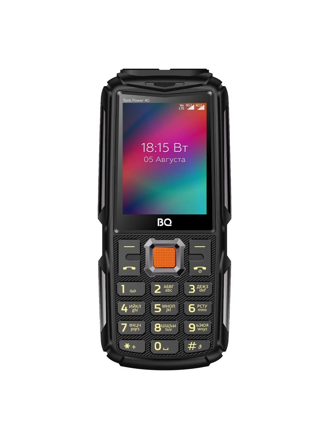 Черный мобильный телефон BQ 2410L Tank Power 4G Black+Gunmetal