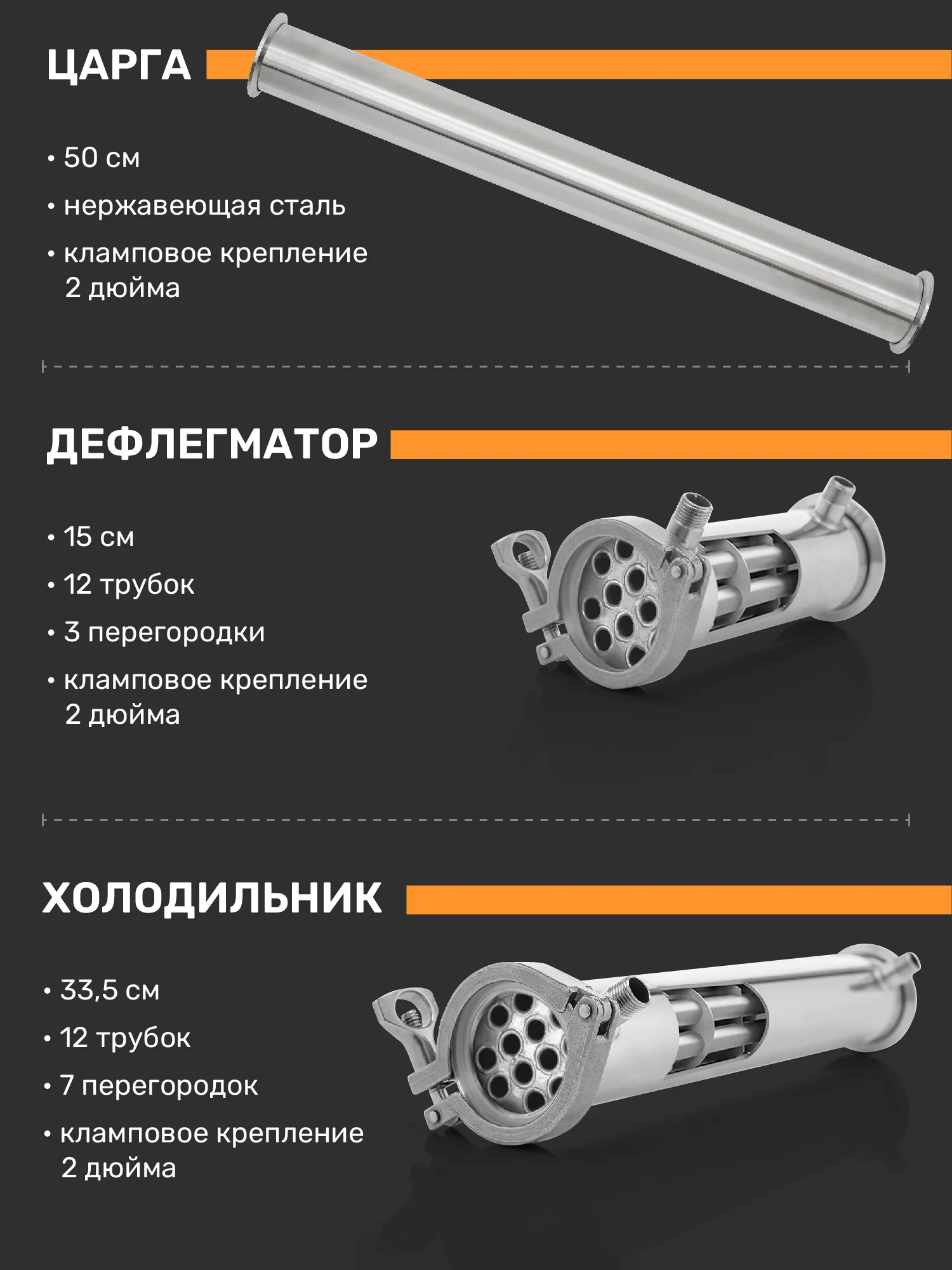 Самогонный аппарат колонного типа Русич с универсальным узлом отбора 2в1 на 35 литров