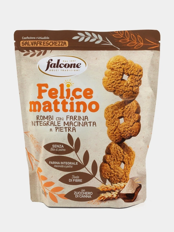 Печенье Falcone, сдобное, из цельнозерновой муки, 500 г