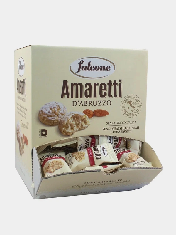 Печенье Falcone Amaretti, мягкие, классические, 100 штук, 1000 г