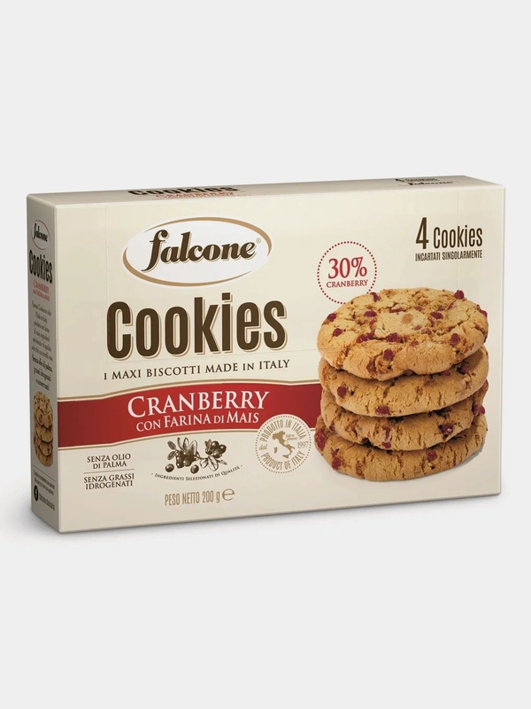 Печенье FALCONE, сахарное Cookies, с ореховым кремом, 200 г