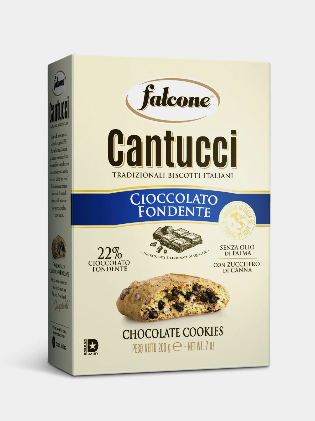 Печенье сахарное Falcone Cantucci, с темным шоколадом, 200 г