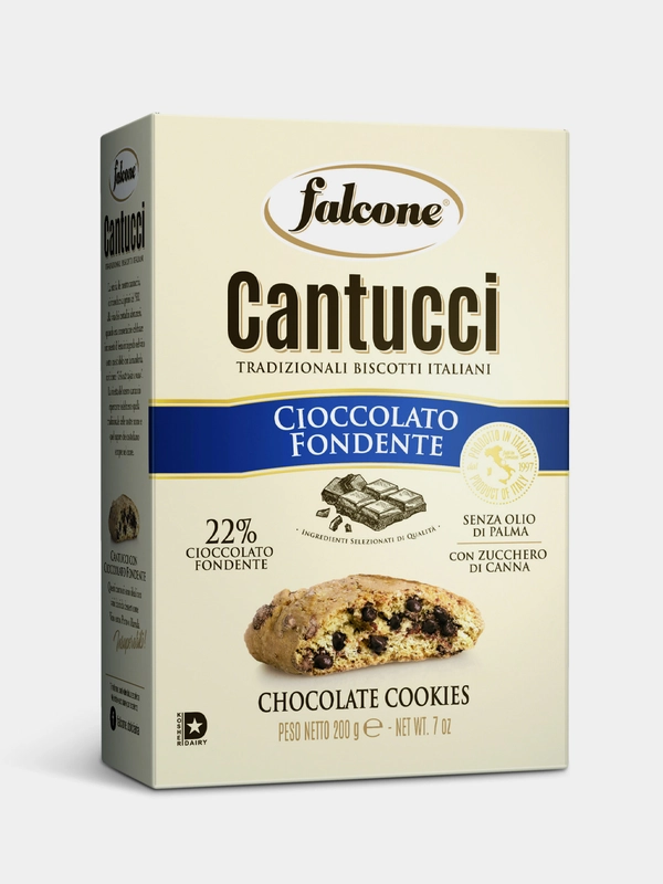 Печенье сахарное Falcone Cantucci, с темным шоколадом, 200 г