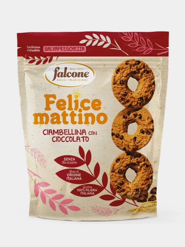 Печенье Falcone Ciambelline, сдобное, с шоколадной крошкой, 500 г