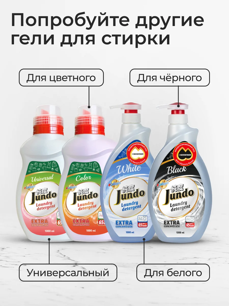 Концентрированный гель для стирки Цветного белья Jundo Color 1 л